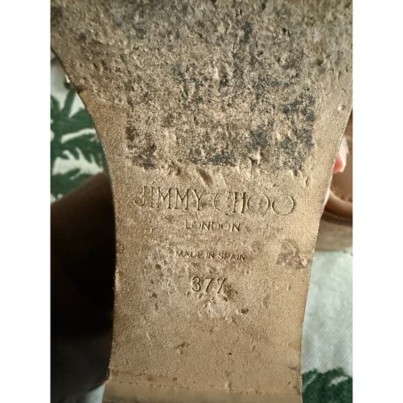 Jimmy Choo Brown Leather Athenia Wedge Sandals  37.5 - Picture 7 of 8